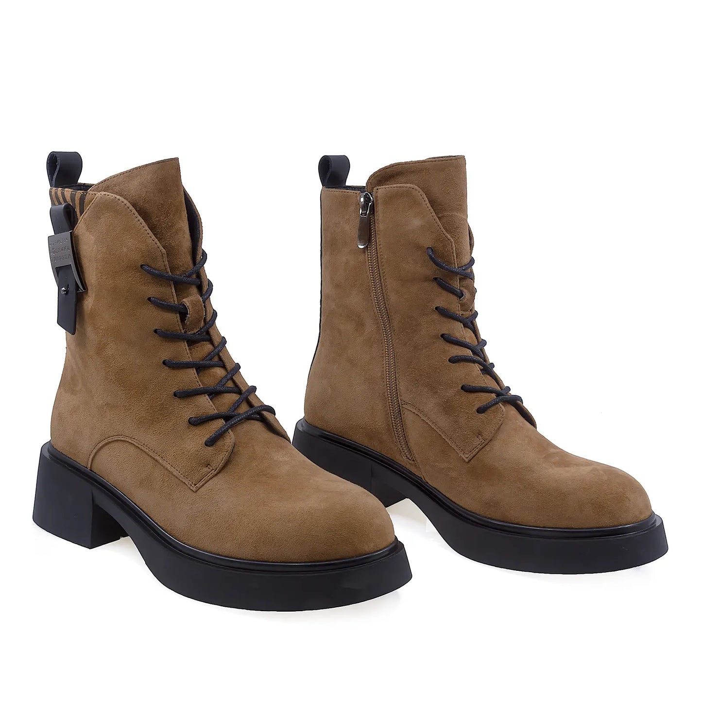 Ghete Dama Casual Anna Viotti Piele Intoarsa D105-1601R-LV2180-Z228-Z229-NT-01 Camel