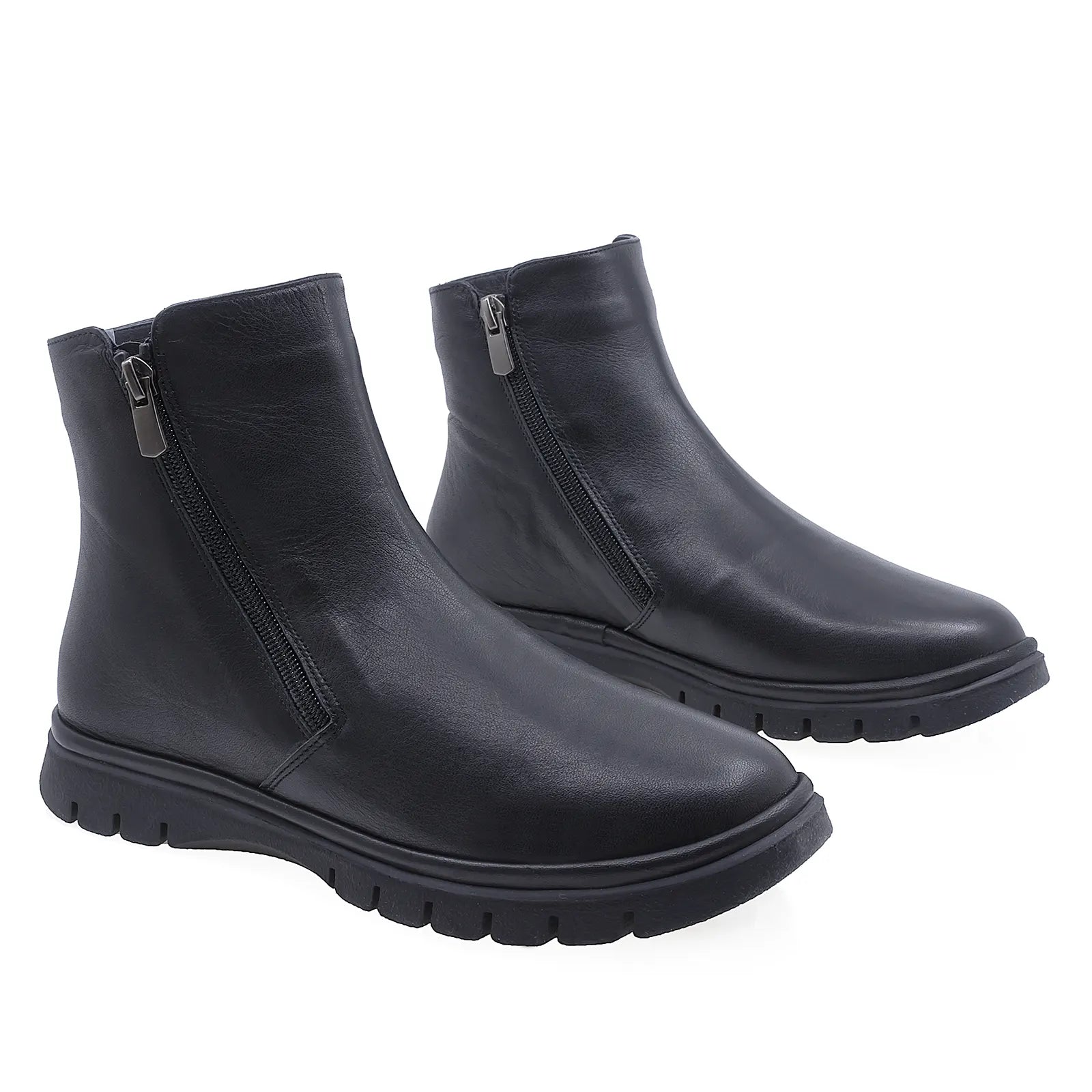 Ghete Dama Casual Anna Viotti Piele Naturala D45-19114 Negru