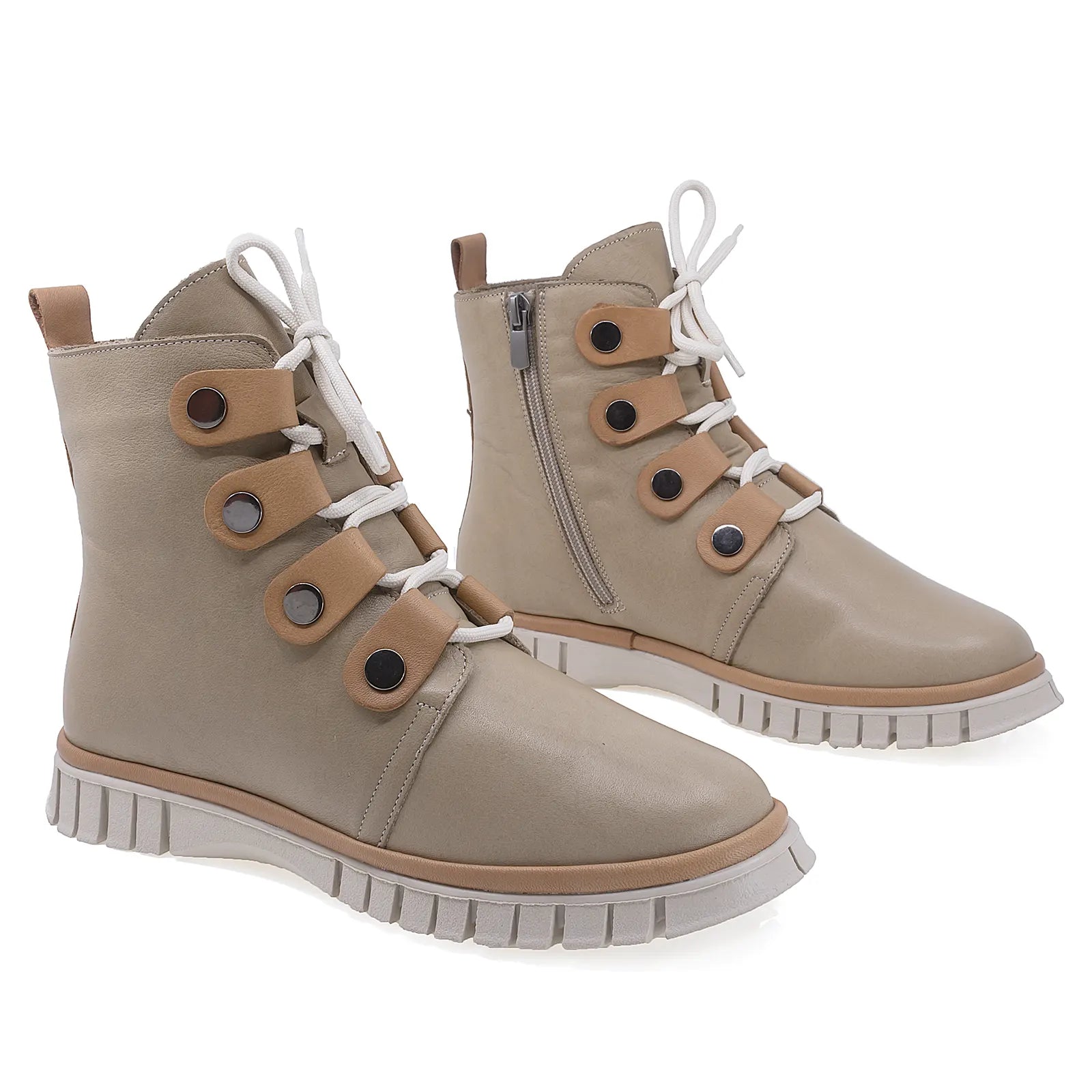 Ghete Dama Casual Anna Viotti Piele Naturala D45-24433 Bej