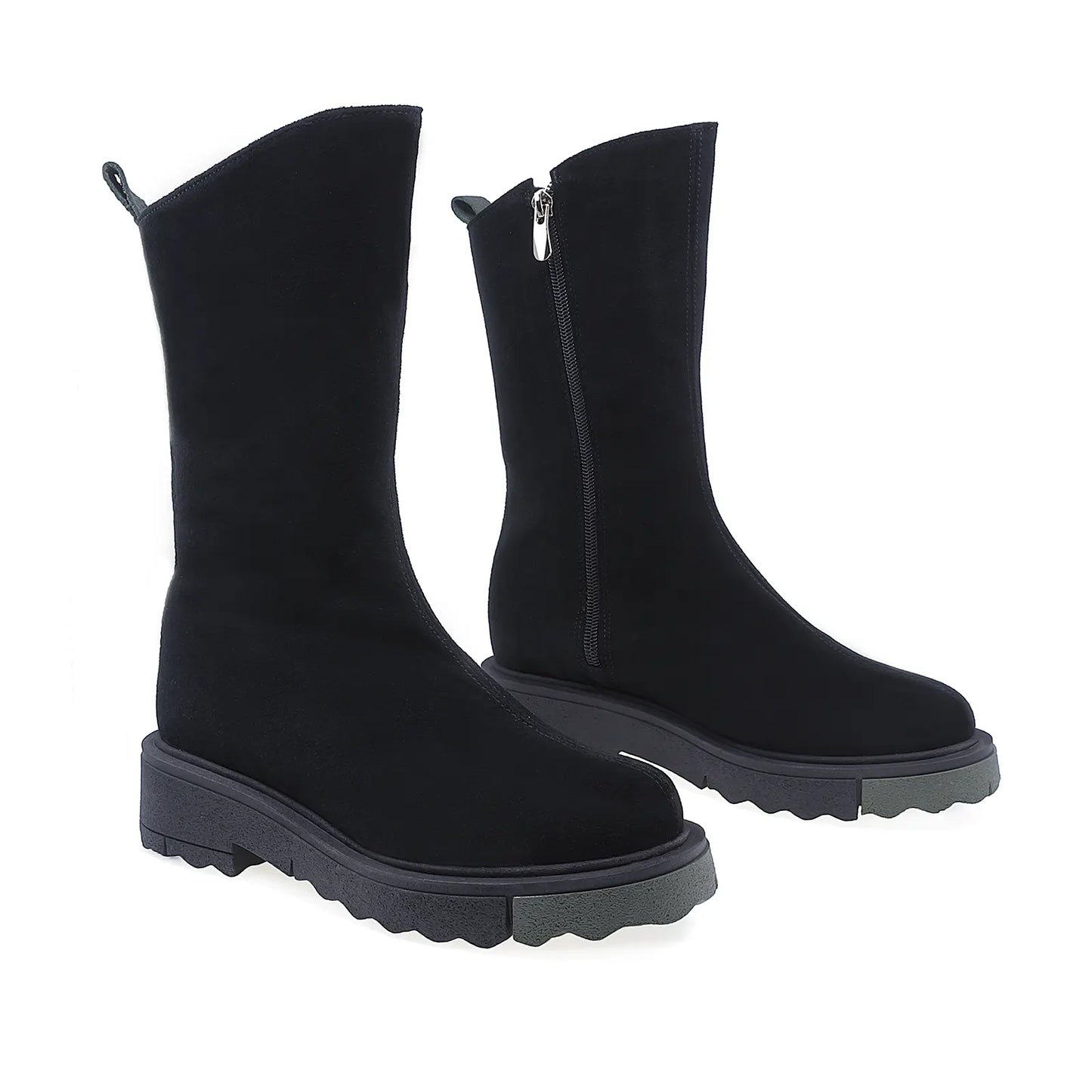 Ghete Dama Casual Anna Viotti Piele Intoarsa D44-4448 Negru