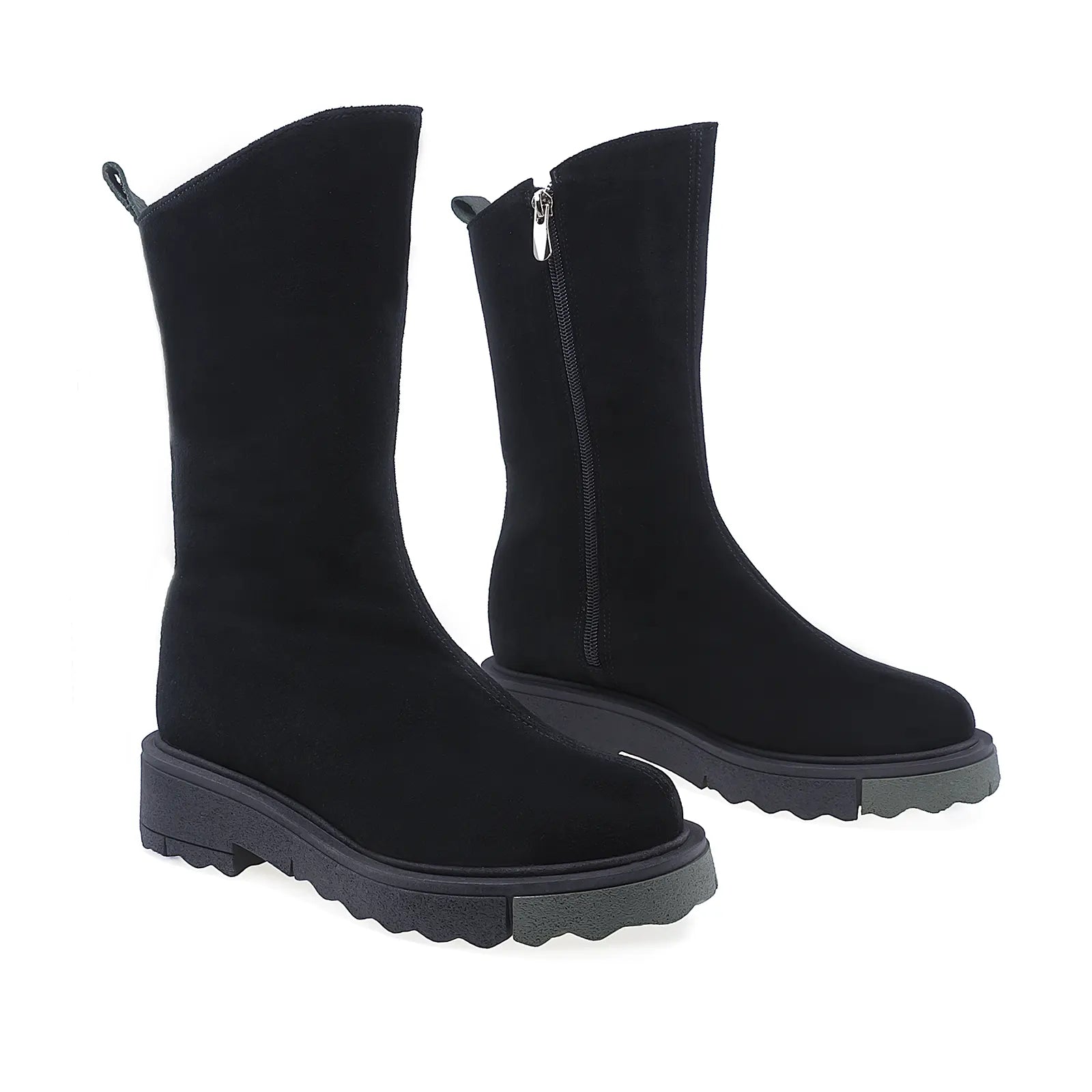 Ghete Dama Casual Anna Viotti Piele Intoarsa D44-4448 Negru