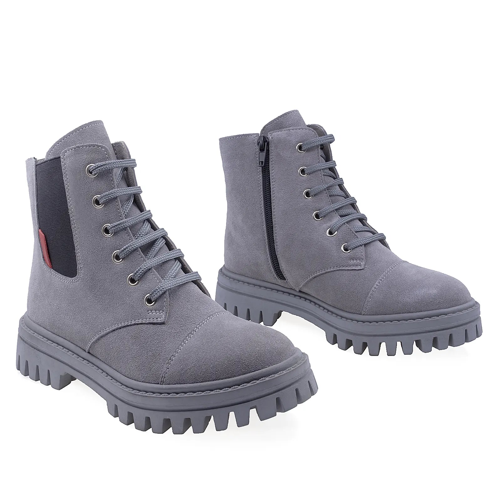 Ghete Dama Casual Anna Viotti Piele Intoarsa D44-4512 Gri