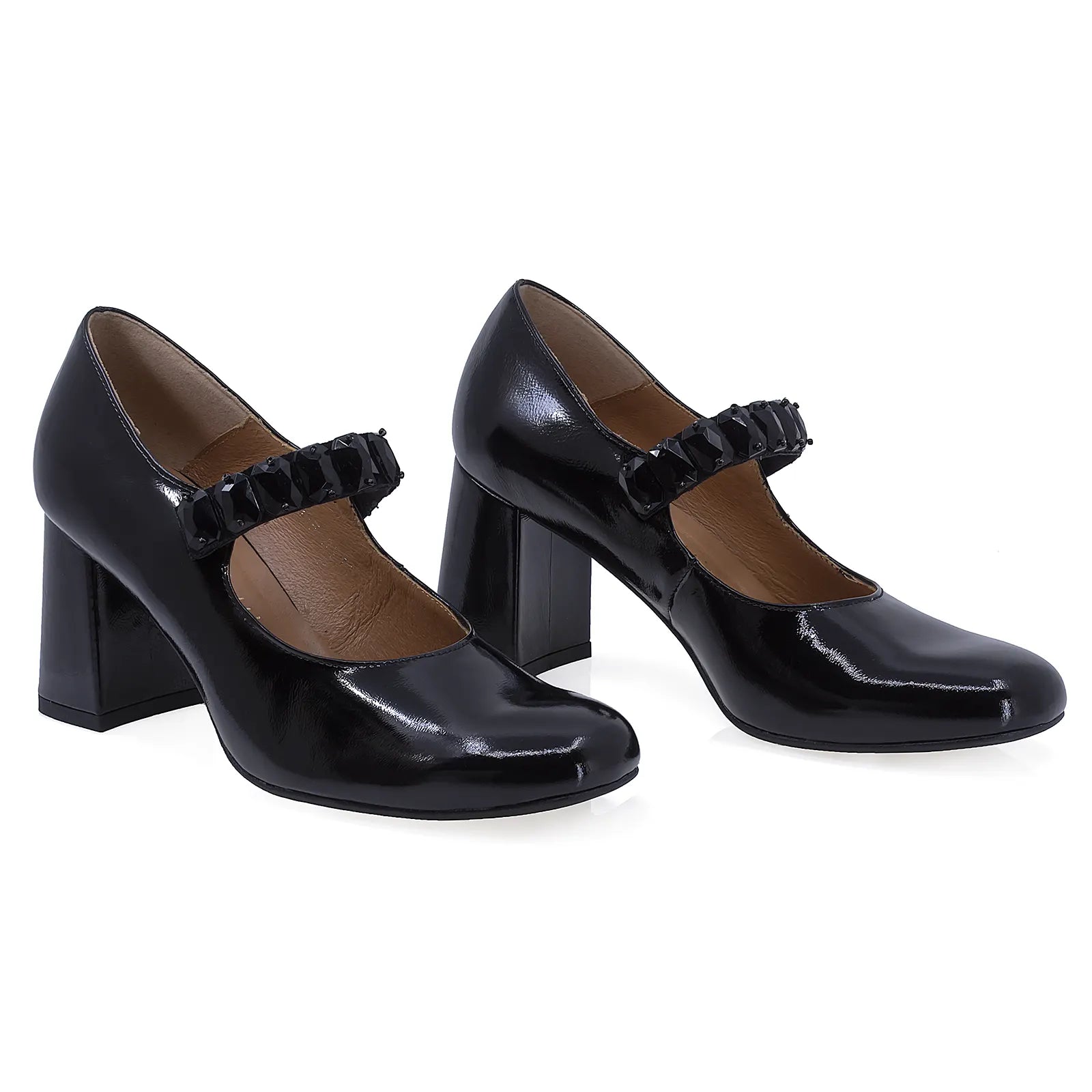 Pantofi dama eleganti Anna Viotti piele lacuita D2965 negru