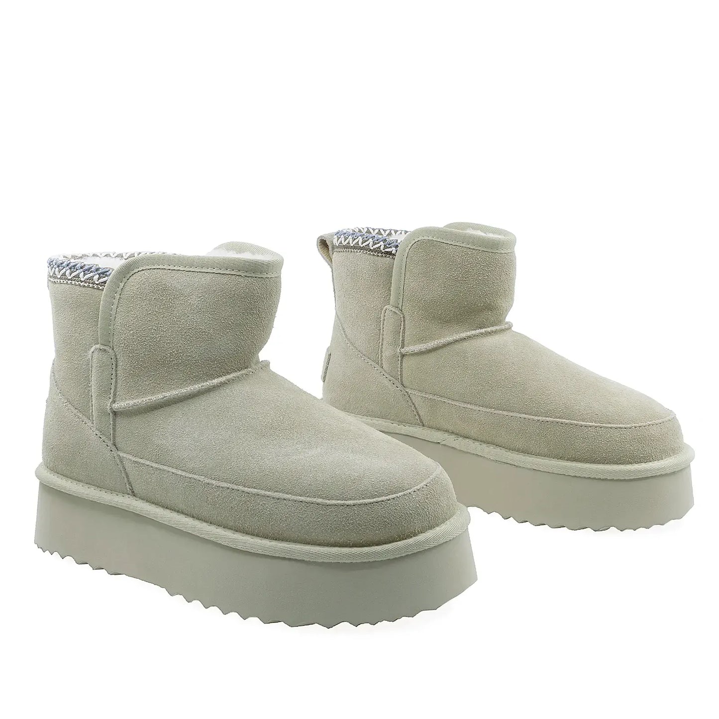 Ghete Dama Casual Anna Viotti Piele Intoarsa D114-JRGB001-1 Kaki