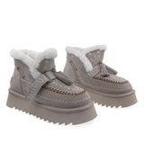 Ghete Dama Casual Anna Viotti Piele Intoarsa D113-4 Gri