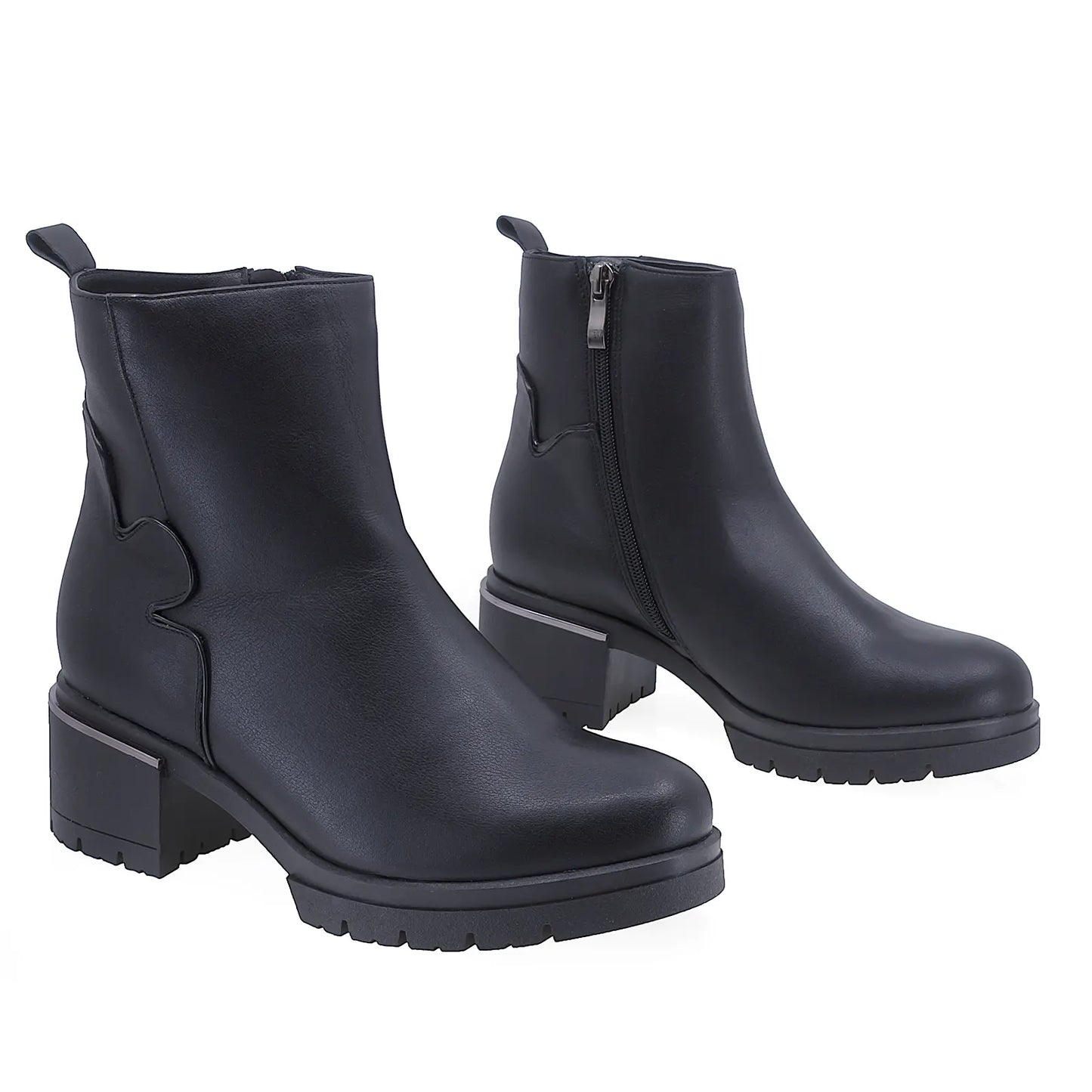Ghete Dama Casual Anna Viotti Piele Naturala D2742 Negru