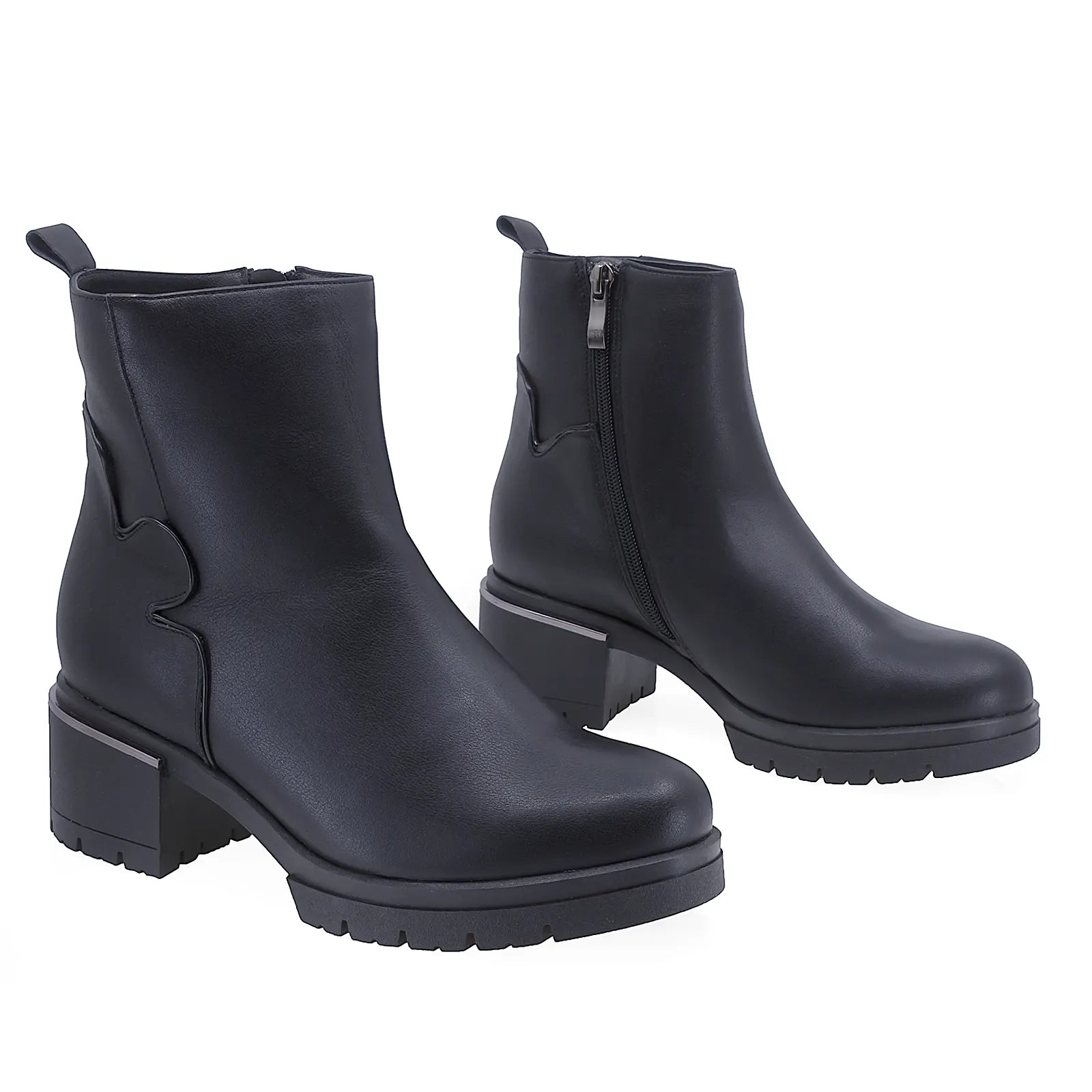 Ghete Dama Casual Anna Viotti Piele Naturala D2742 Negru