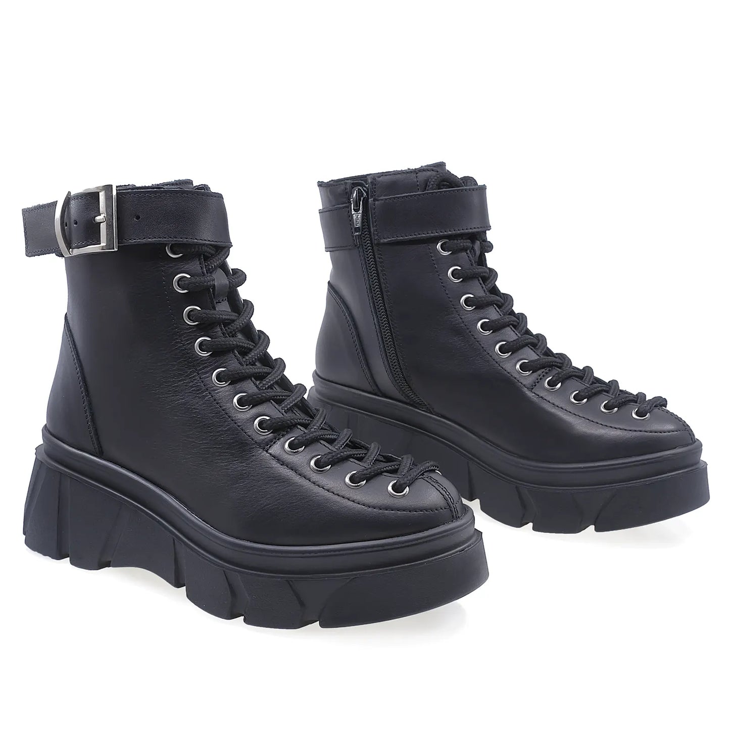 Ghete Dama Casual Anna Viotti Piele Naturala D44-578B Negru