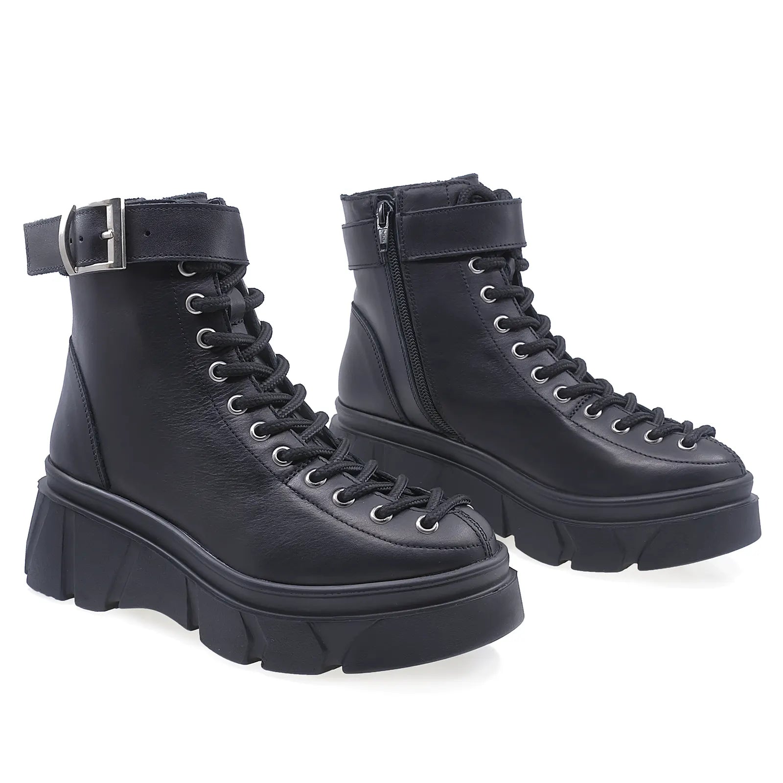 Ghete Dama Casual Anna Viotti Piele Naturala D44-578B Negru