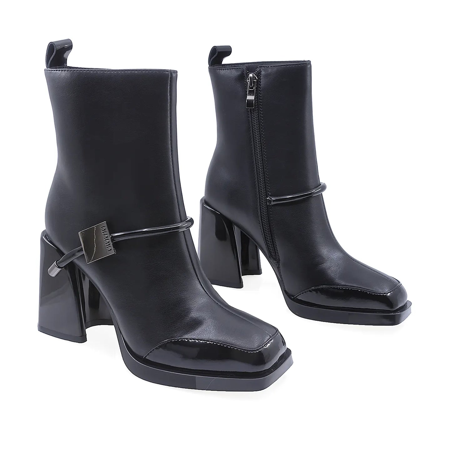 Ghete Dama Elegante Anna Viotti Piele Naturala D107-PH3145-B83086-R-4 Negru