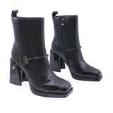 Ghete Dama Elegante Anna Viotti Piele Naturala D107-PH3145-B83086-R-4 Negru