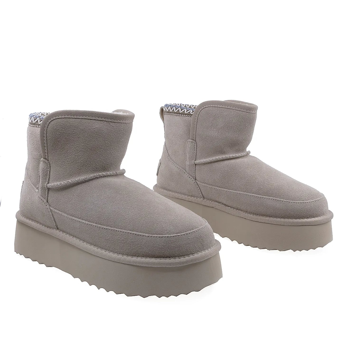 Ghete Dama Casual Anna Viotti Piele Intoarsa D114-JRGB001-1 Bej