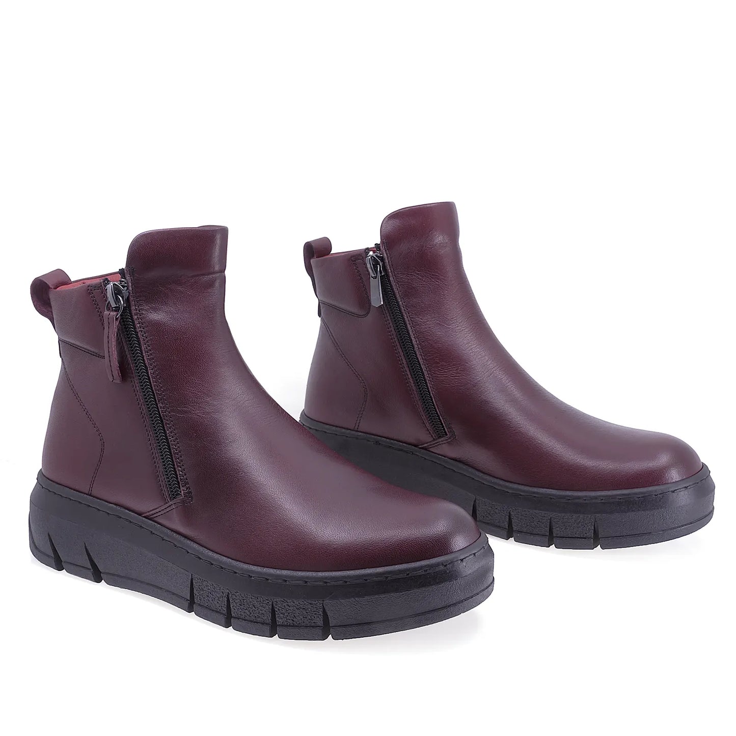 Ghete Dama Casual Anna Viotti Piele Naturala D54-1900-18 Bordo