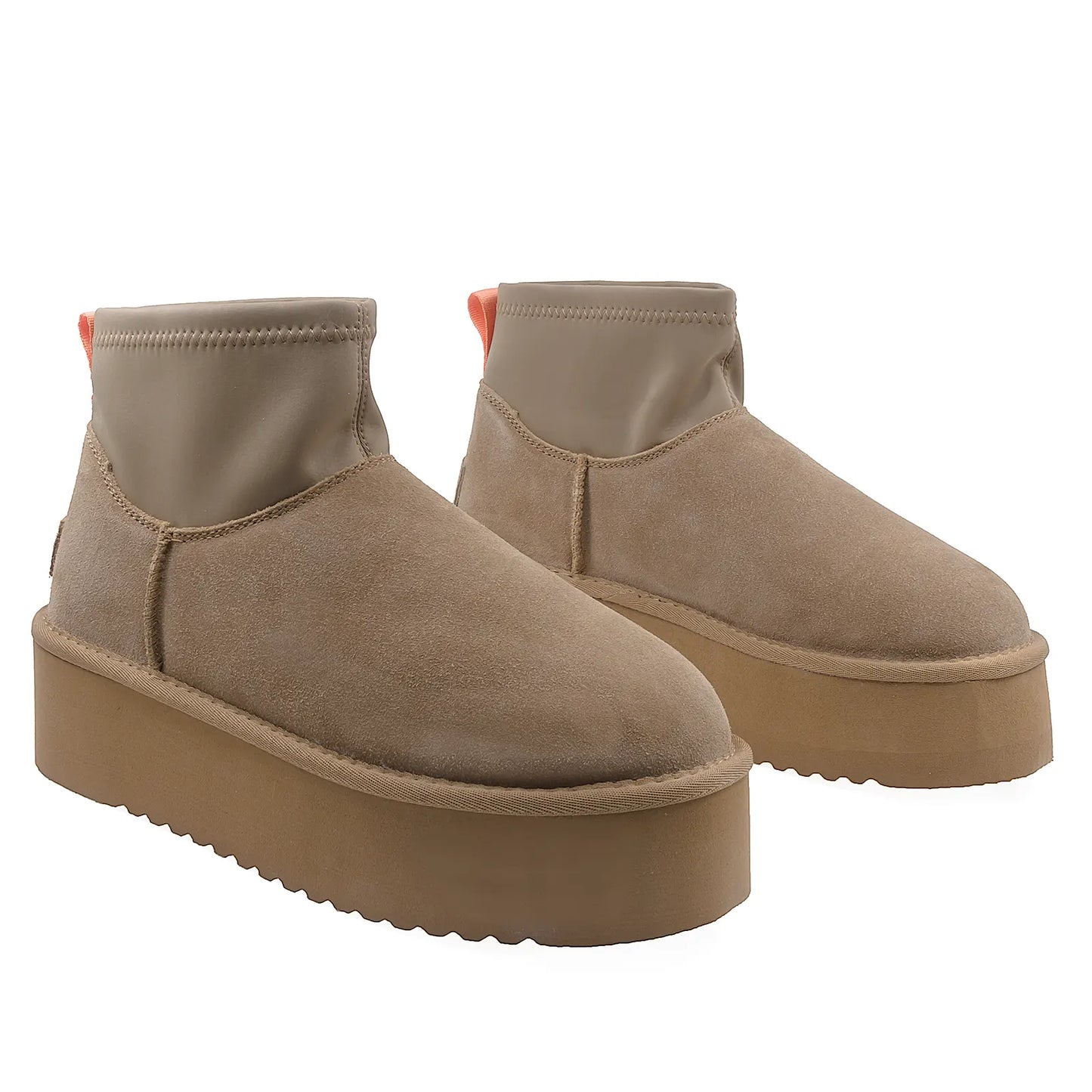 Ghete Dama Casual Anna Viotti Piele Intoarsa D113-9 Camel