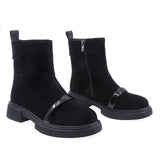 Ghete Dama Casual Anna Viotti Piele Intoarsa D106-M117-Q600 Negru