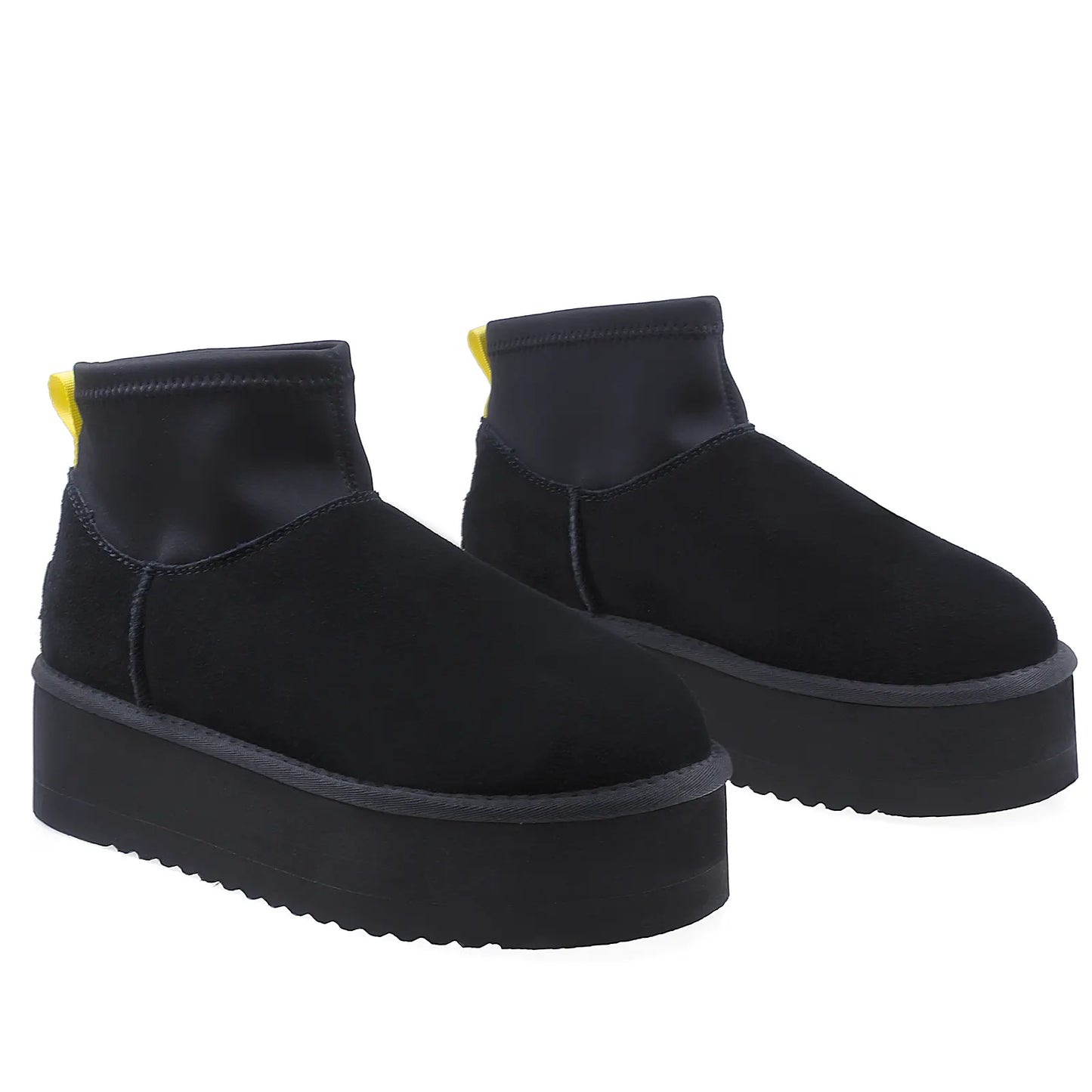 Ghete Dama Casual Anna Viotti Piele Intoarsa D113-9 Negru