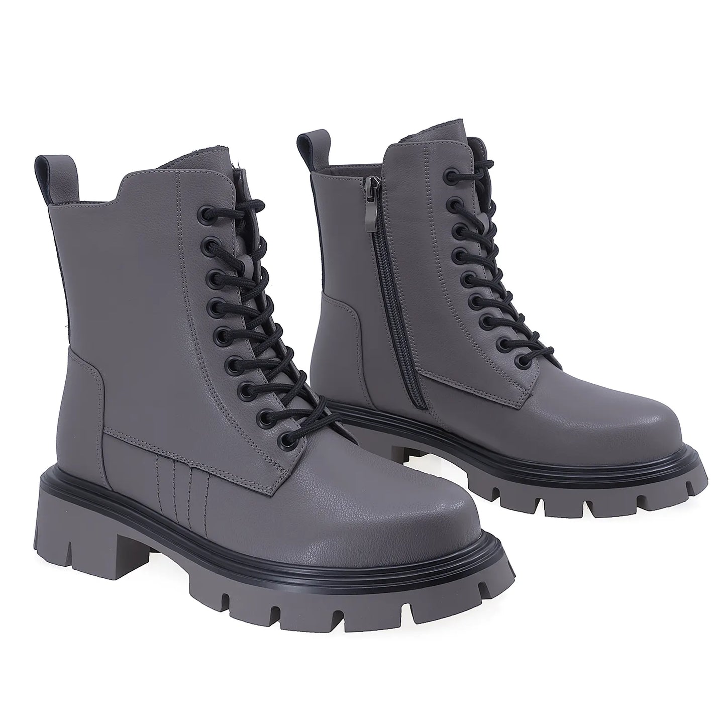 Ghete Dama Casual Anna Viotti Piele Naturala D106-2577-F150 Gri