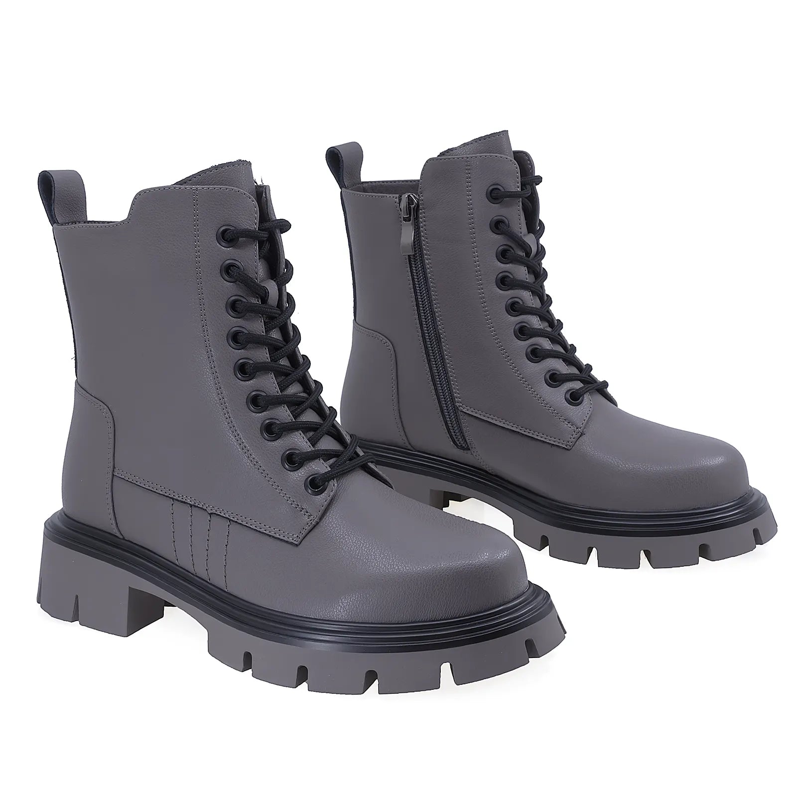 Ghete Dama Casual Anna Viotti Piele Naturala D106-2577-F150 Gri