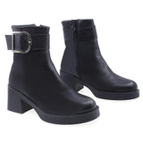 Ghete Dama Casual Anna Viotti Piele Naturala D44-4640B Negru