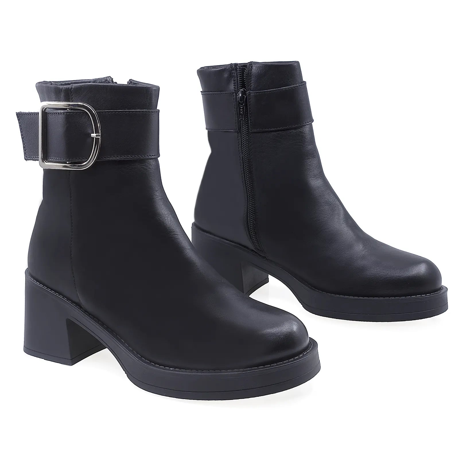 Ghete Dama Casual Anna Viotti Piele Naturala D44-4640B Negru