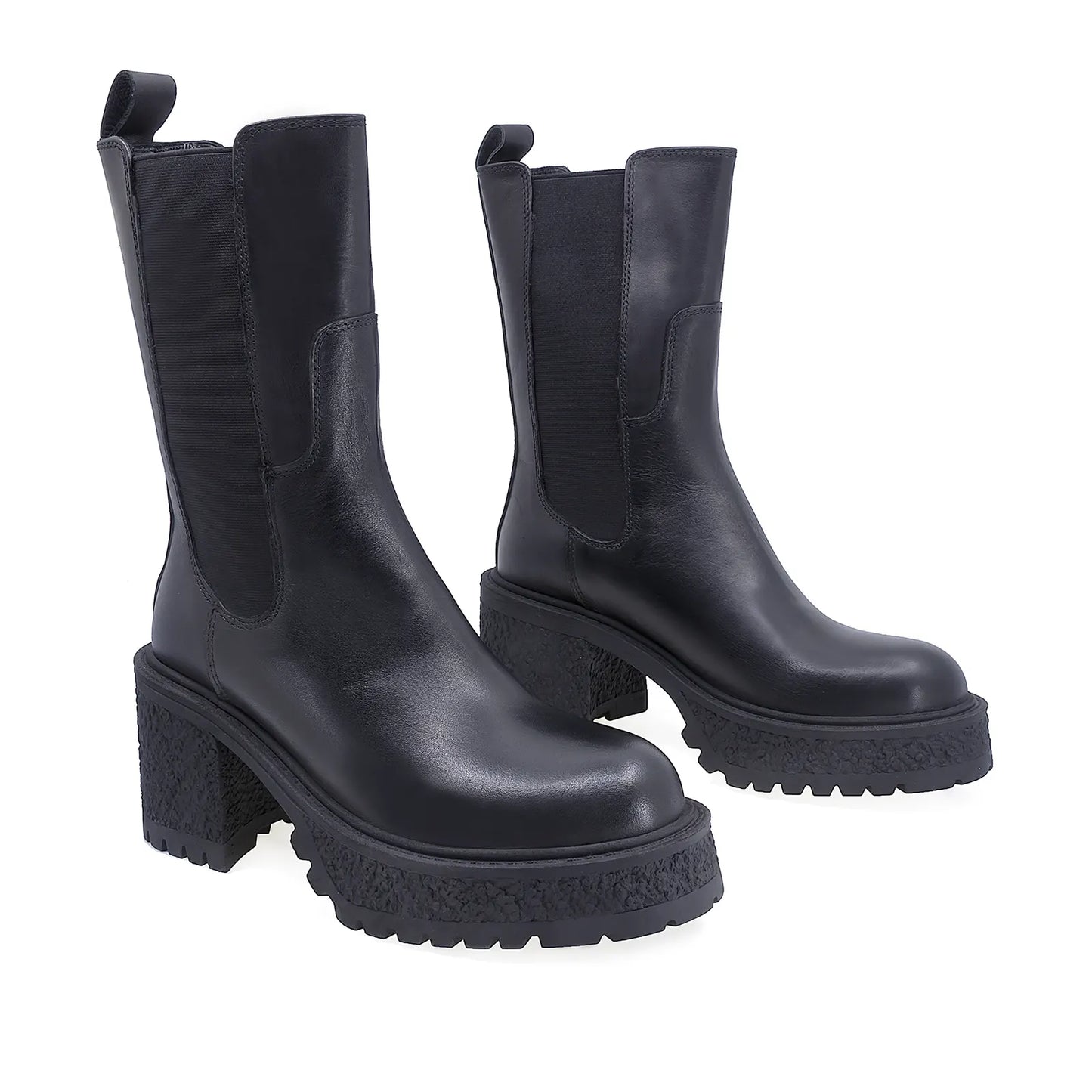 Ghete Dama Casual Anna Viotti Piele Naturala D15-08330 Negru