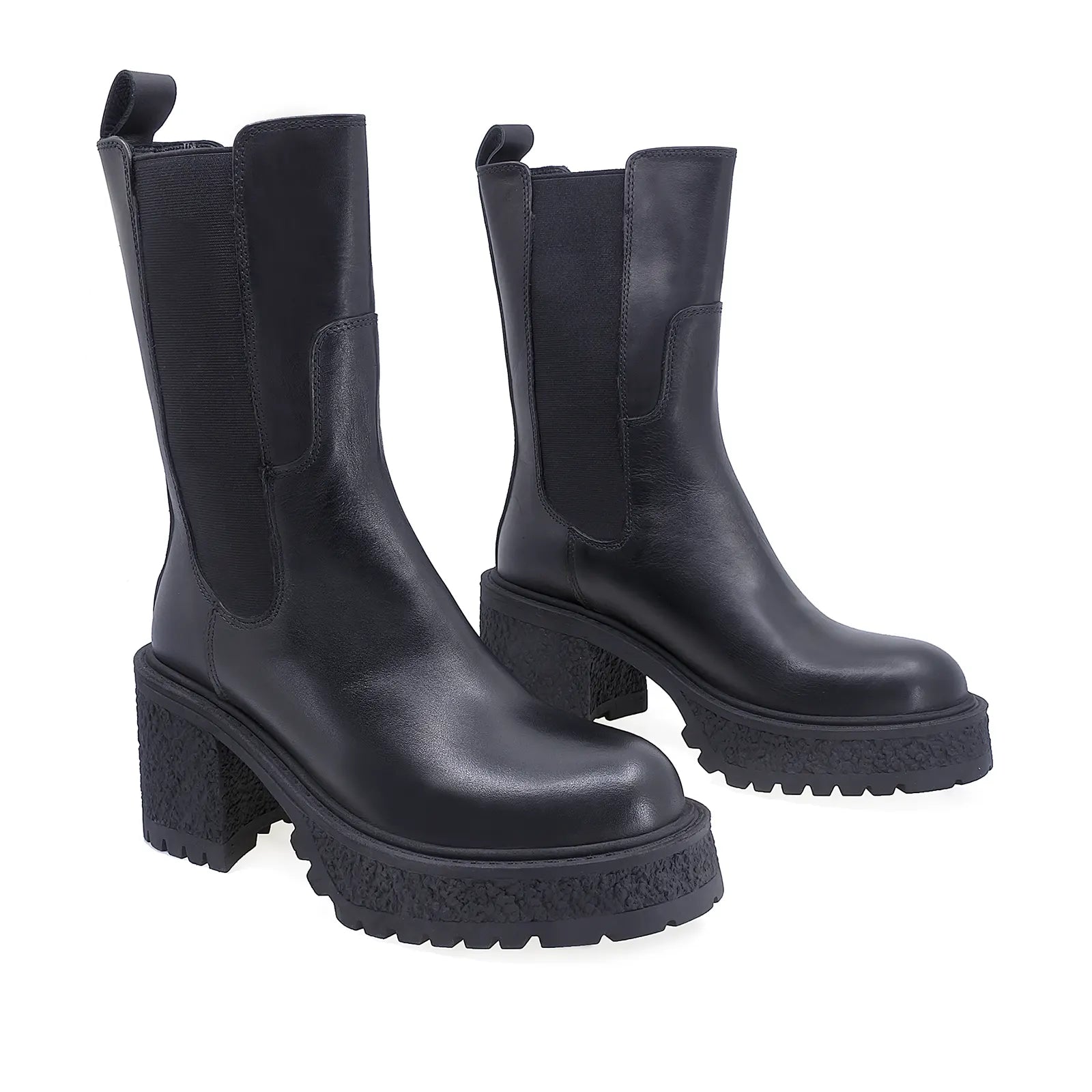 Ghete Dama Casual Anna Viotti Piele Naturala D15-08330 Negru