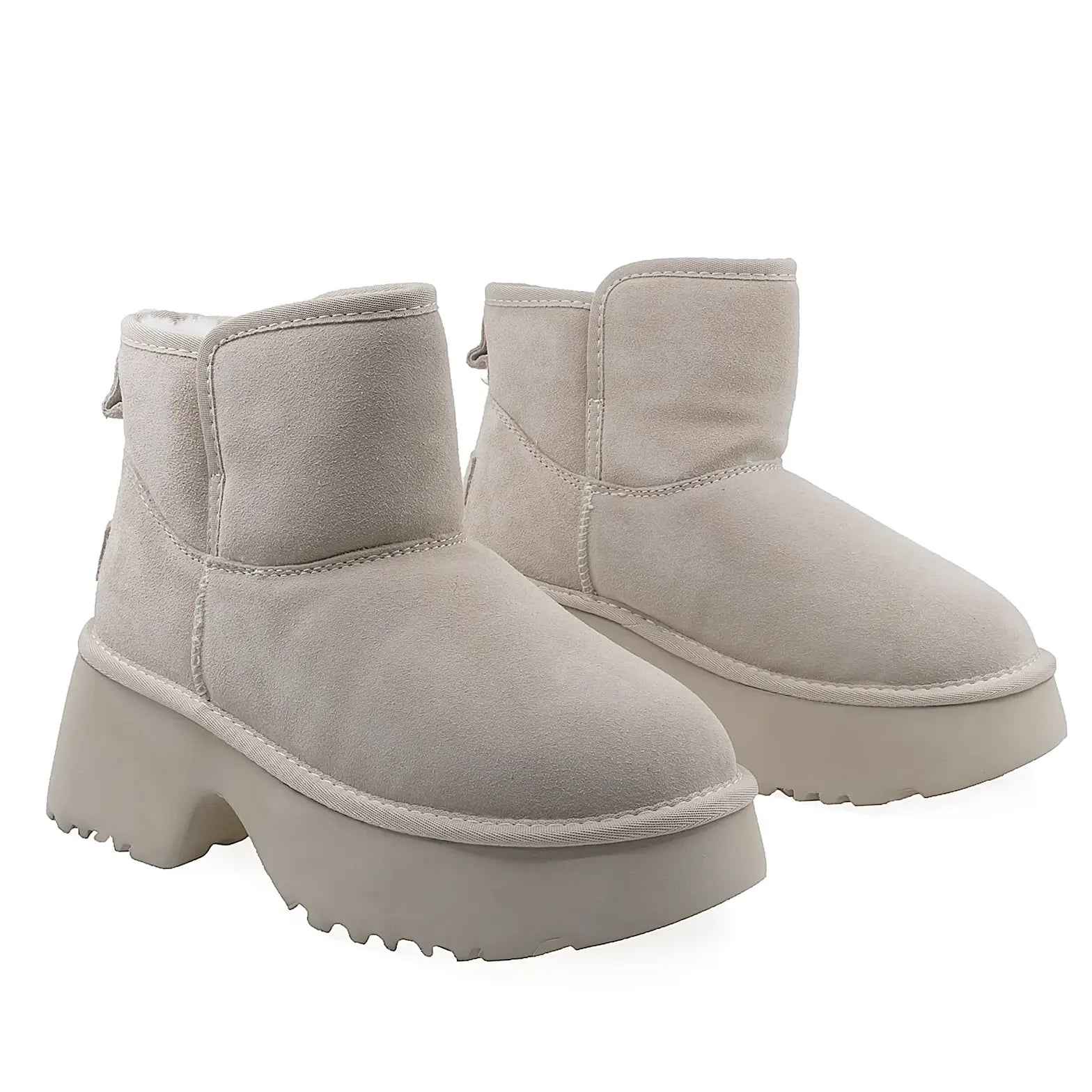 Ghete Dama Casual Anna Viotti Piele Intoarsa D114-KH4B08-6 Bej