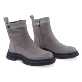 Ghete Dama Casual Anna Viotti Piele Intoarsa D112-GAW2550 Gri