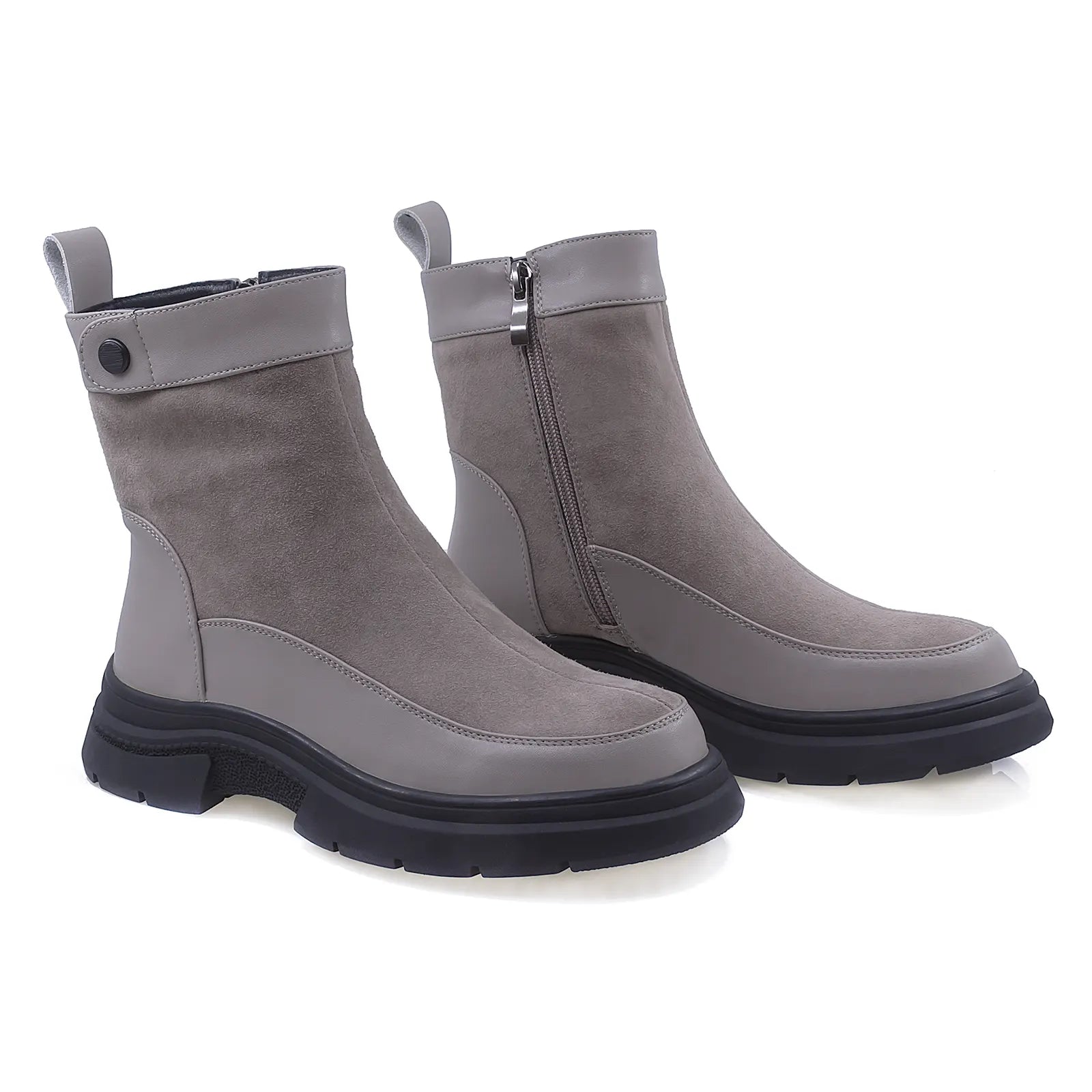 Ghete Dama Casual Anna Viotti Piele Intoarsa D112-GAW2550 Gri