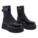 Ghete Dama Casual Anna Viotti Piele Lacuita D106-F8365-C5966-12 Negru