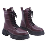 Ghete Dama Casual Anna Viotti Piele Naturala D30-118 Bordo