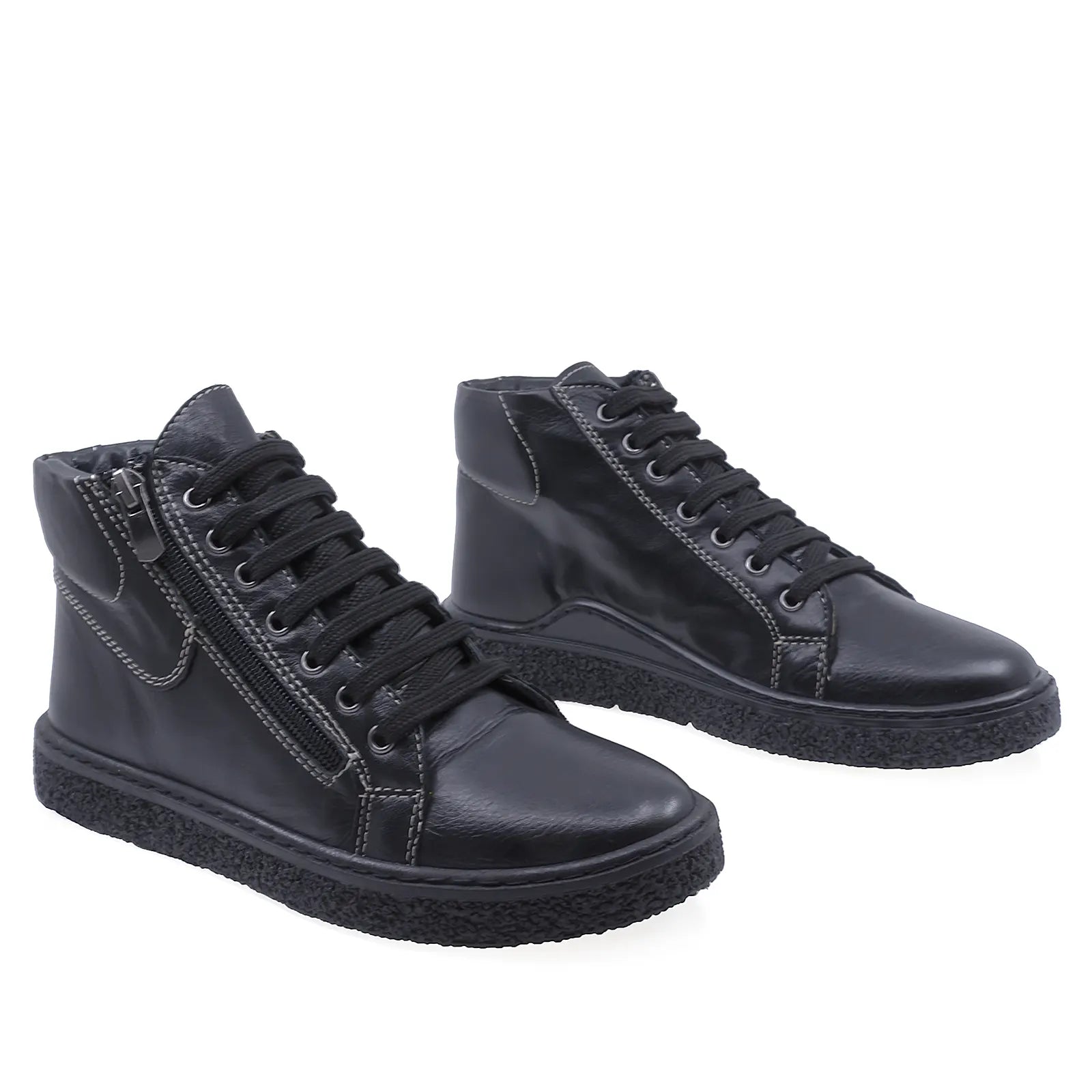 Ghete Dama Casual Anna Viotti Piele Naturala D19-231407-1 Negru