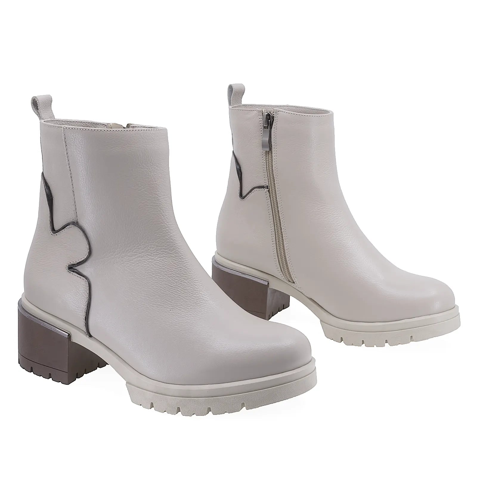 Ghete Dama Casual Anna Viotti Piele Naturala D2742 Bej