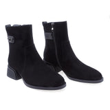 Ghete Dama Elegante Anna Viotti Piele Intoarsa D112-GAW-2529 Negru