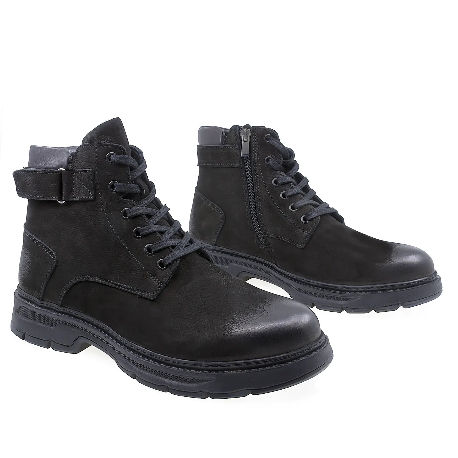 Ghete barbati casual Goretti piele nubuc B36-0456 negru