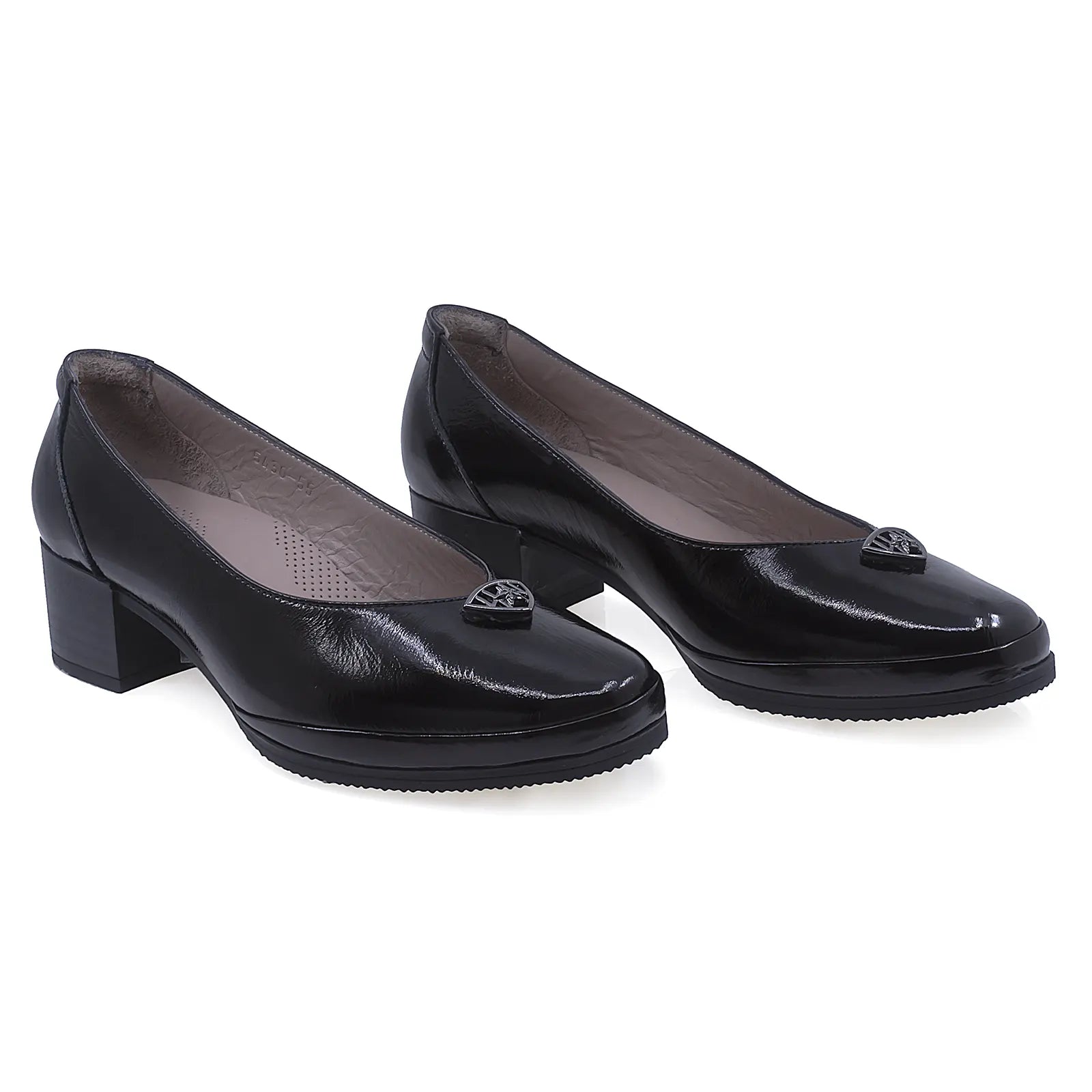 Pantofi Dama Casual Anna Viotti Piele Lacuita D50-5430 Negru