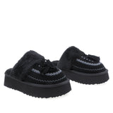 Papuci Dama Casual Anna Viotti Piele Intoarsa D113-3 Negru