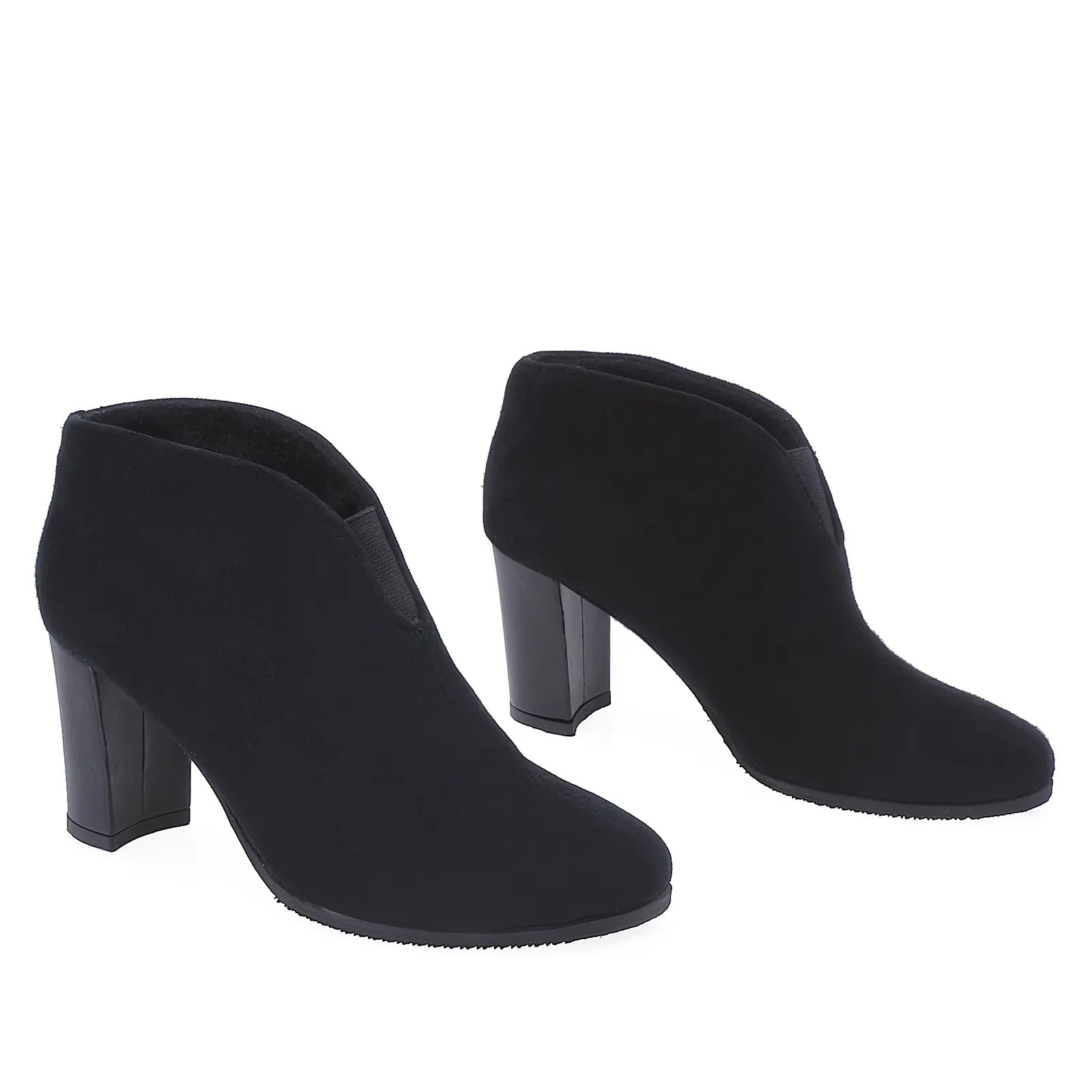 Botine Dama Elegante Anna Viotti Piele Intoarsa F29 Negru