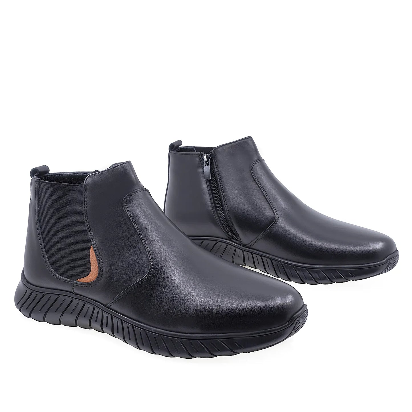 Ghete barbati casual Goretti piele naturala B64-1949 negru