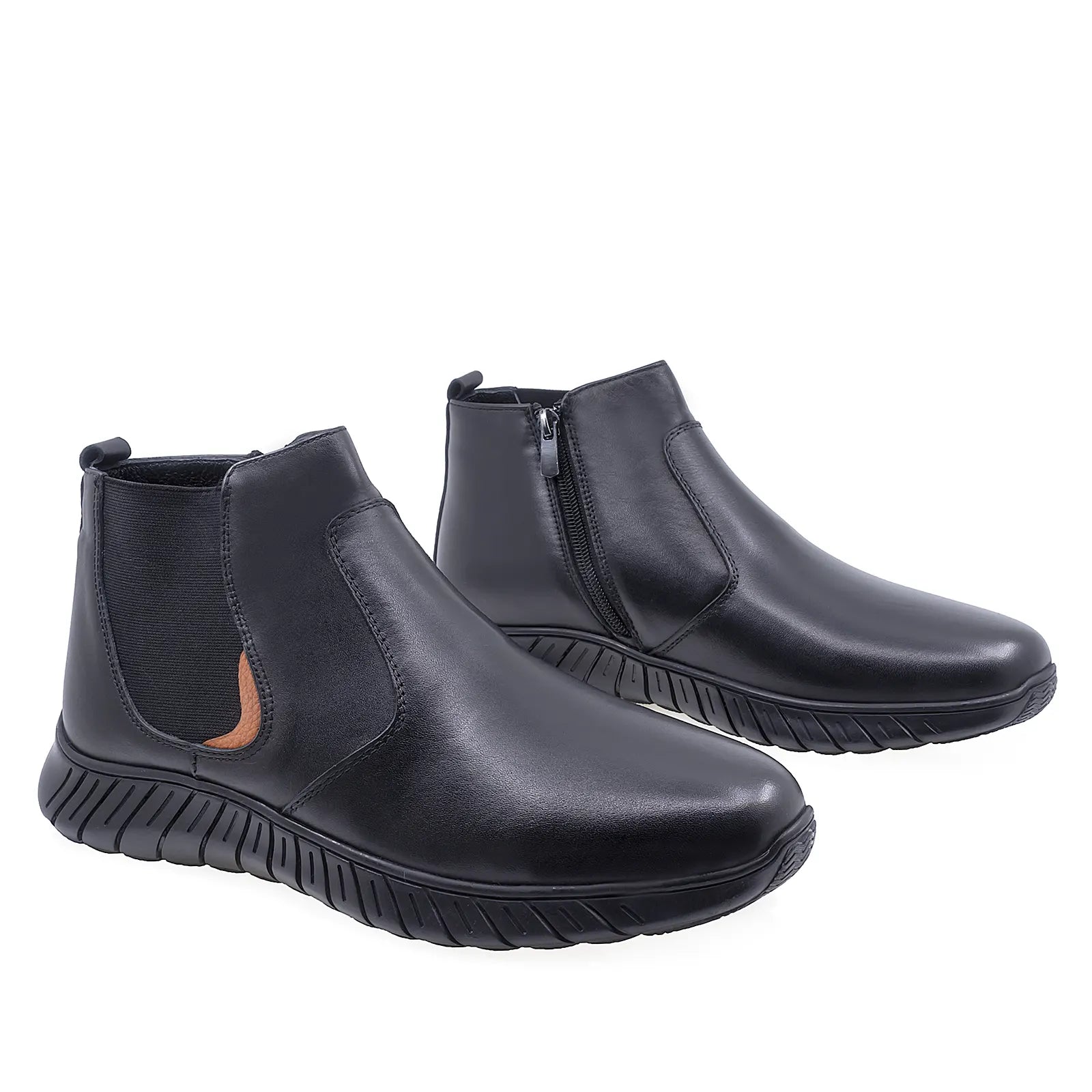 Ghete barbati casual Goretti piele naturala B64-1949 negru