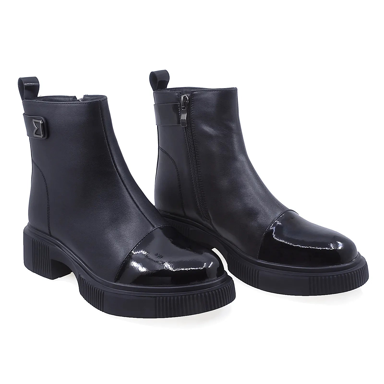 Ghete Dama Casual Anna Viotti Piele Lacuita D112-GAW2526 negru