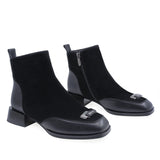 Ghete Dama Elegante Anna Viotti Piele Intoarsa D105-5292R-LV833-NT-01-TL-03 Negru