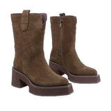 Ghete Dama Casual Anna Viotti Piele Intoarsa D107-PV4305B-Z38796-R-2 Maro