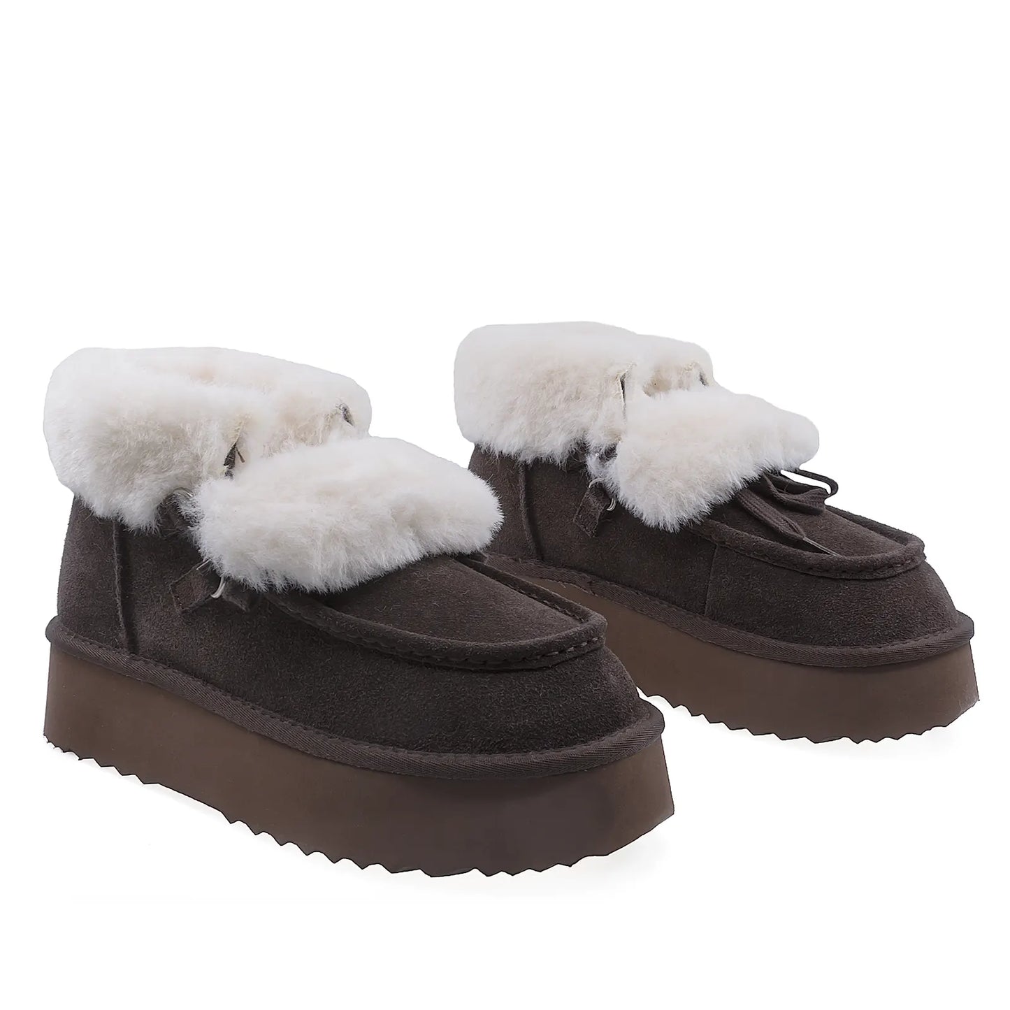 Ghete Dama Casual Anna Viotti Piele Intoarsa D113-10 Maro