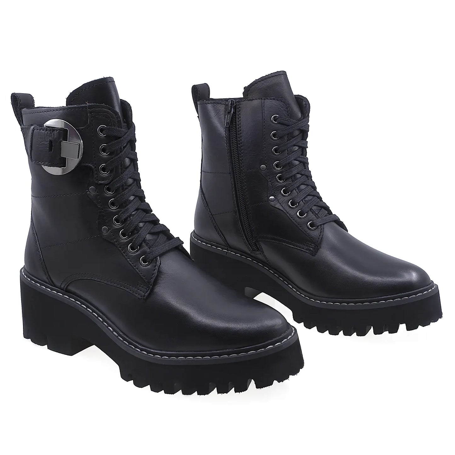 Ghete Dama Casual Anna Viotti Piele Naturala D200-67602 Negru