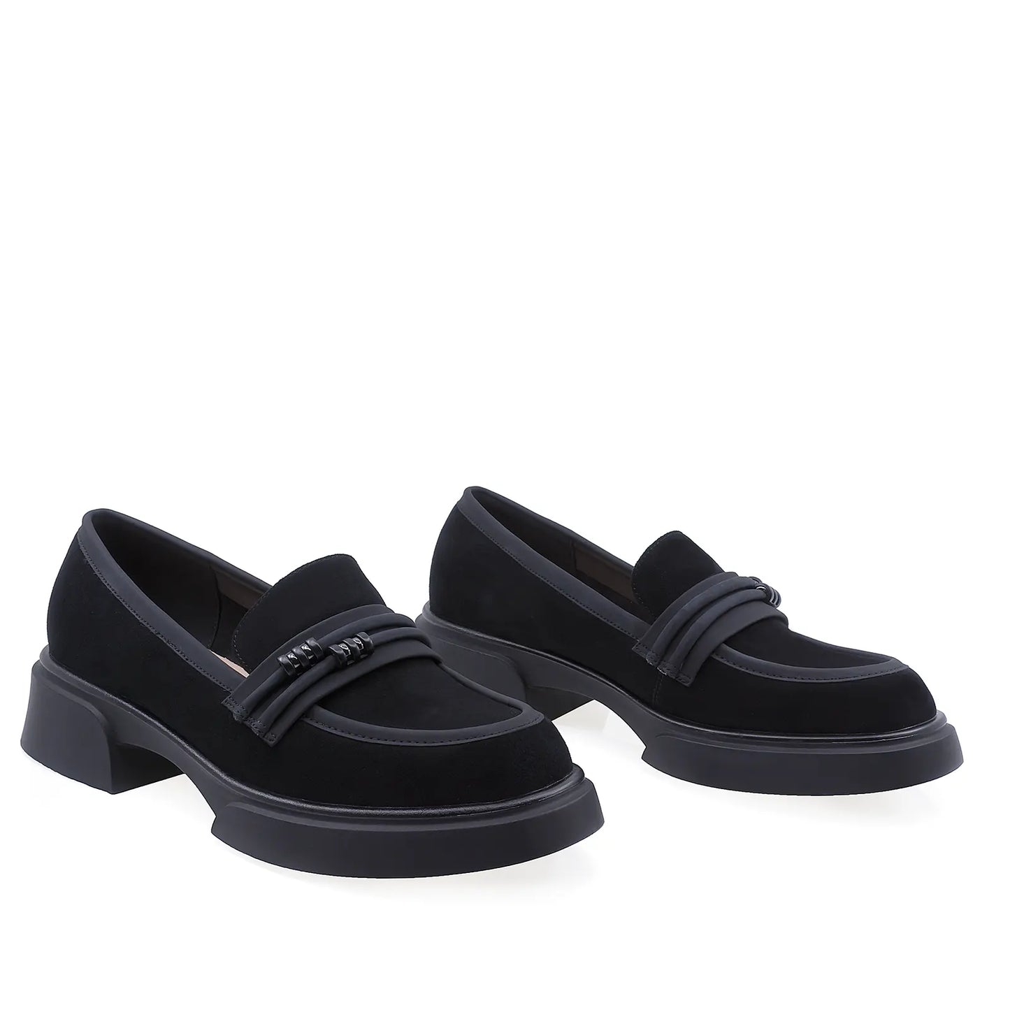 Pantofi Dama Casual Anna Viotti Piele Intoarsa D105-4199D-LV130-TL-03+X34 Negru