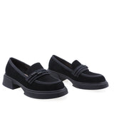Pantofi Dama Casual Anna Viotti Piele Intoarsa D105-4199D-LV130-TL-03+X34 Negru