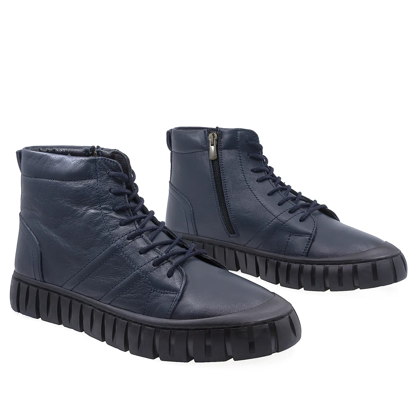 Ghete barbati casual Goretti piele naturala B17-166 bleumarin