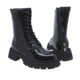 Ghete Dama Casual Anna Viotti Piele Lacuita D15-08328-21-22 Negru