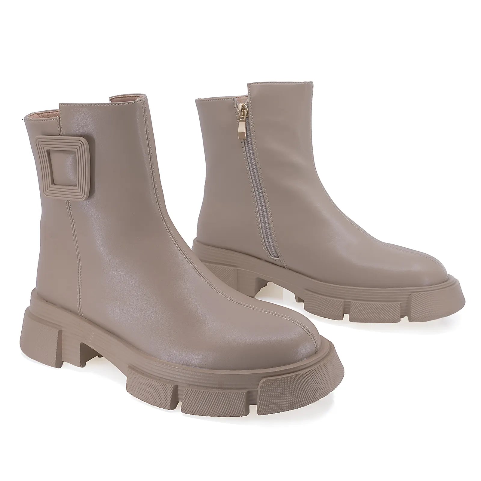 Ghete Dama Casual Anna Viotti Piele Naturala D106-F10503-A910-1 Cappuccino